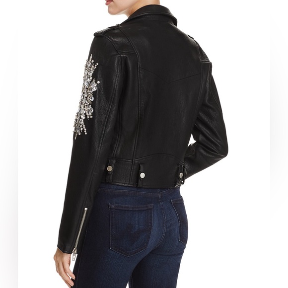 NWOT- Blank NYC Embellished Vegan Leather Moto Jacket Size Small - Picture 6 of 7